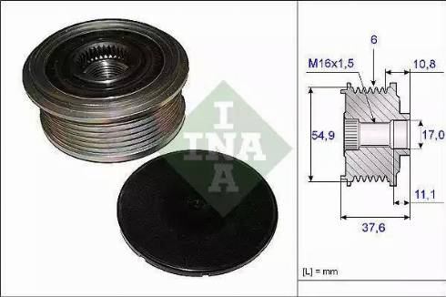 NTY ESA-ME-015 - Шкив генератора, муфта autospares.lv