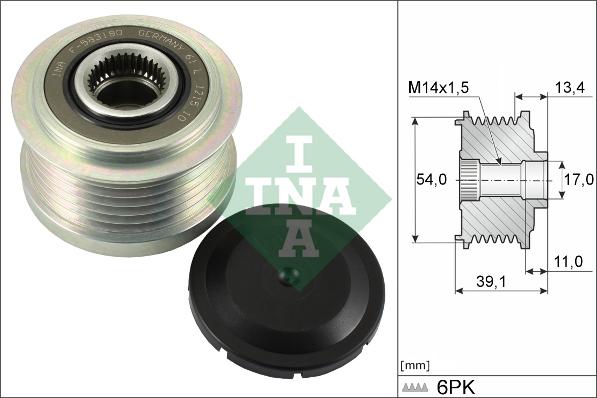 INA 535 0311 10 - Шкив генератора, муфта autospares.lv