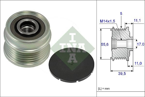 INA 535 0218 10 - Шкив генератора, муфта autospares.lv