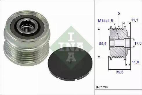 NTY ESA-FR-011 - Шкив генератора, муфта autospares.lv