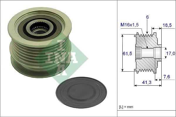 INA 535 0234 10 - Шкив генератора, муфта autospares.lv