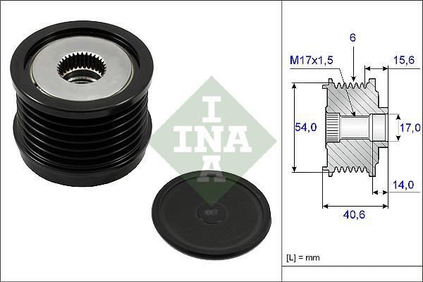 INA 535 0230 10 - Шкив генератора, муфта autospares.lv