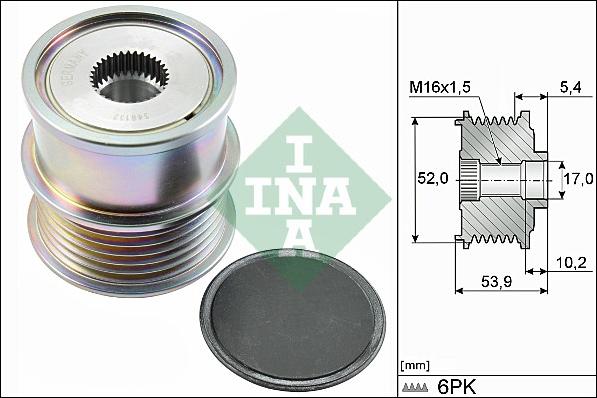 INA 535 0279 10 - Шкив генератора, муфта autospares.lv