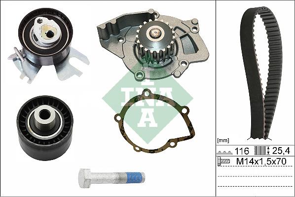 INA 530 0449 30 - Водяной насос + комплект зубчатого ремня ГРМ autospares.lv