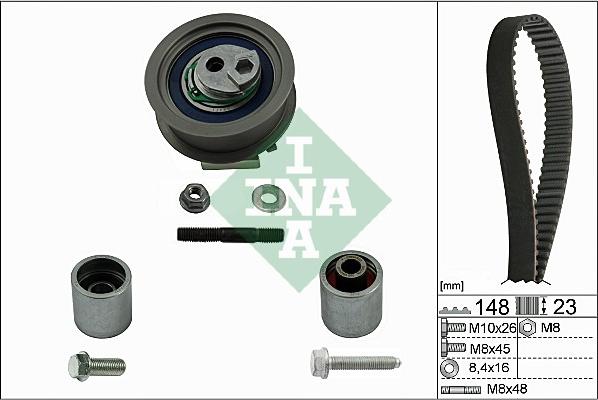 INA 530 0445 10 - Комплект зубчатого ремня ГРМ autospares.lv