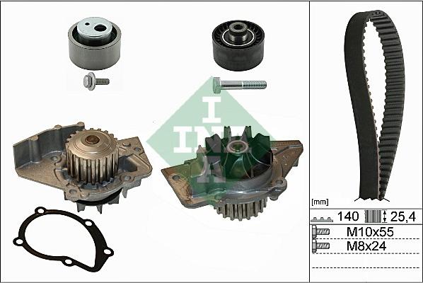 INA 530 0440 30 - Водяной насос + комплект зубчатого ремня ГРМ autospares.lv