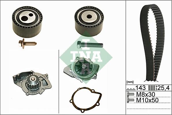 INA 530 0447 30 - Водяной насос + комплект зубчатого ремня ГРМ autospares.lv