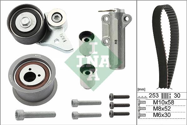 INA 530 0452 10 - Комплект зубчатого ремня ГРМ autospares.lv