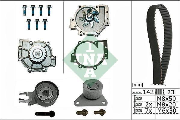 INA 530 0467 30 - Водяной насос + комплект зубчатого ремня ГРМ autospares.lv