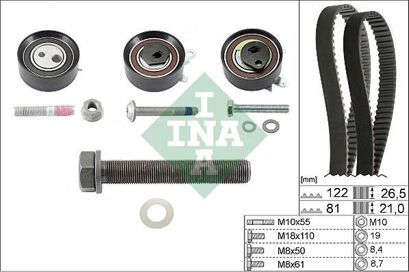 INA 530 0484 10 - Комплект зубчатого ремня ГРМ autospares.lv