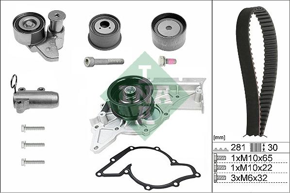 INA 530 0480 30 - Водяной насос + комплект зубчатого ремня ГРМ autospares.lv