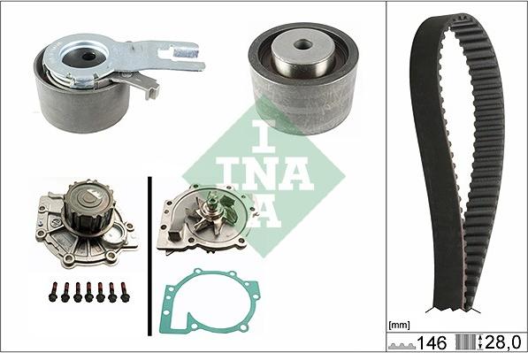 INA 530 0421 30 - Водяной насос + комплект зубчатого ремня ГРМ autospares.lv