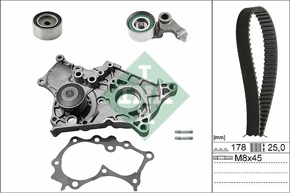 INA 530 0422 30 - Водяной насос + комплект зубчатого ремня ГРМ autospares.lv