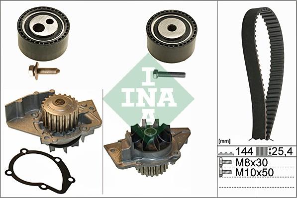 INA 530 0474 30 - Водяной насос + комплект зубчатого ремня ГРМ autospares.lv