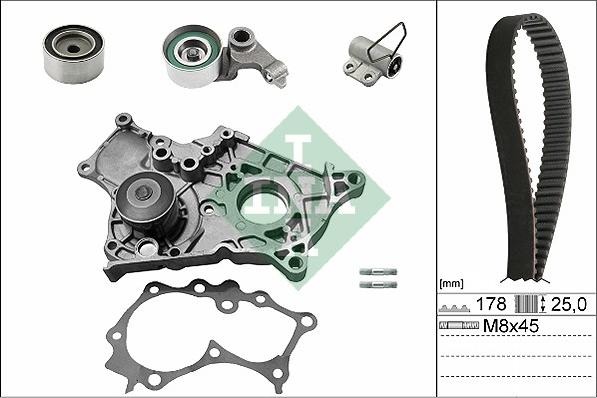 INA 530 0543 30 - Водяной насос + комплект зубчатого ремня ГРМ autospares.lv