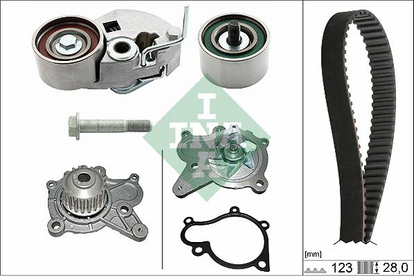 INA 530 0542 30 - Водяной насос + комплект зубчатого ремня ГРМ autospares.lv