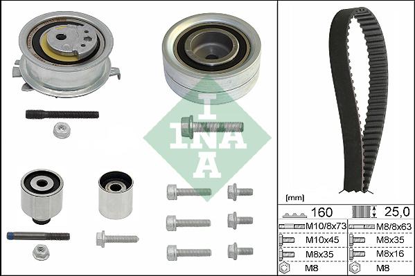 INA 530 0550 10 - Комплект зубчатого ремня ГРМ autospares.lv