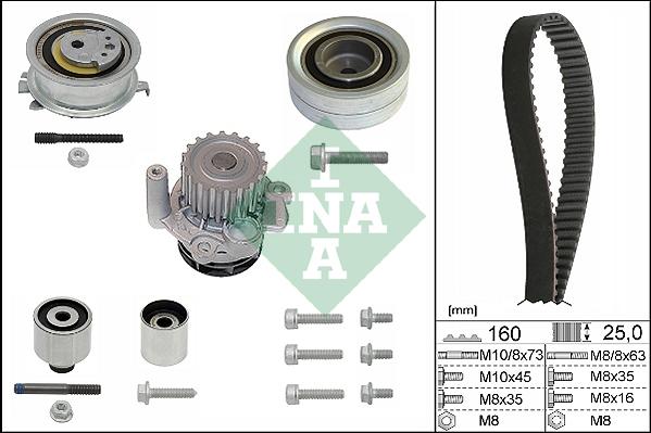 INA 530 0550 32 - Водяной насос + комплект зубчатого ремня ГРМ autospares.lv