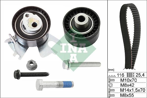 INA 530 0558 10 - Комплект зубчатого ремня ГРМ autospares.lv