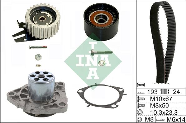 INA 530 0561 30 - Водяной насос + комплект зубчатого ремня ГРМ autospares.lv