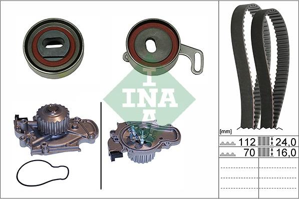 INA 530 0514 30 - Водяной насос + комплект зубчатого ремня ГРМ autospares.lv
