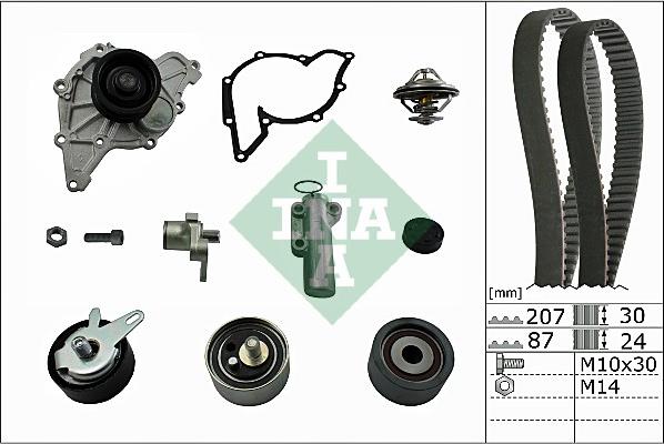 INA 530 0539 30 - Водяной насос + комплект зубчатого ремня ГРМ autospares.lv