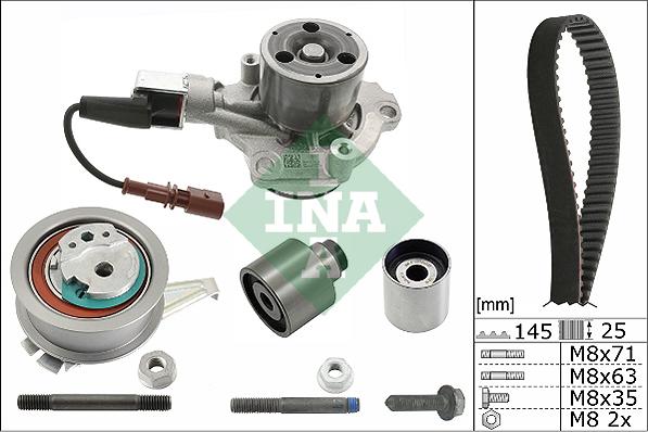 INA 530 0650 30 - Водяной насос + комплект зубчатого ремня ГРМ autospares.lv