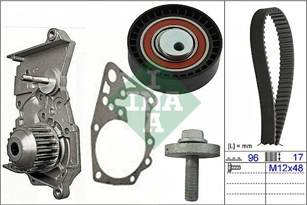 INA 530 0604 30 - Водяной насос + комплект зубчатого ремня ГРМ autospares.lv