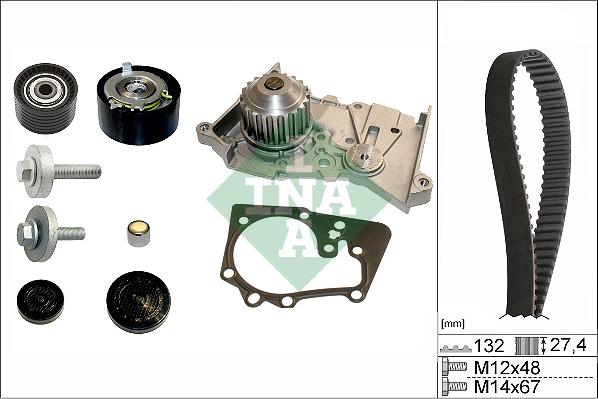 INA 530 0639 30 - Водяной насос + комплект зубчатого ремня ГРМ autospares.lv