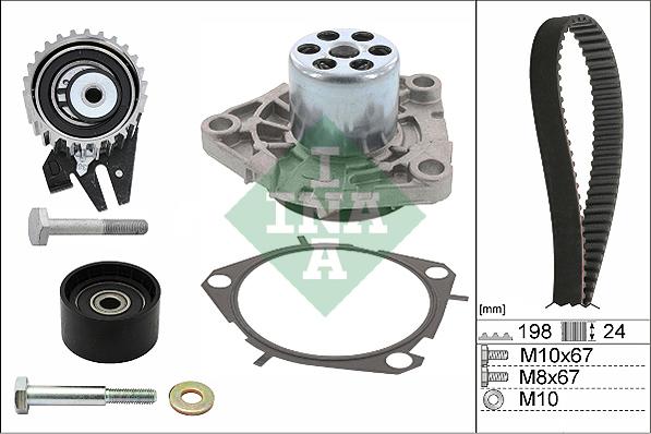 INA 530 0626 30 - Водяной насос + комплект зубчатого ремня ГРМ autospares.lv