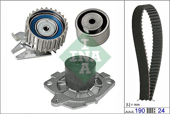 INA 530 0620 30 - Водяной насос + комплект зубчатого ремня ГРМ autospares.lv