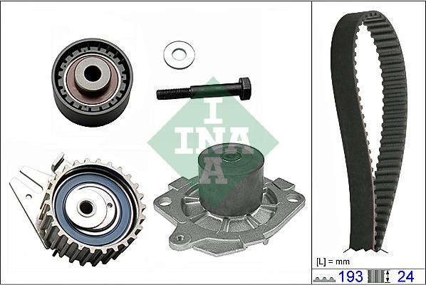 INA 530 0623 30 - Водяной насос + комплект зубчатого ремня ГРМ autospares.lv