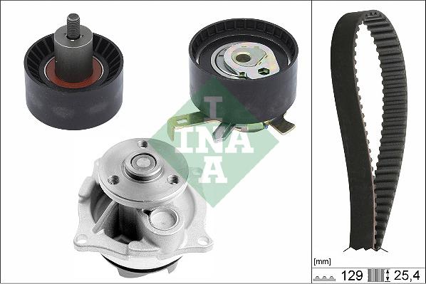 INA 530 0066 30 - Водяной насос + комплект зубчатого ремня ГРМ autospares.lv