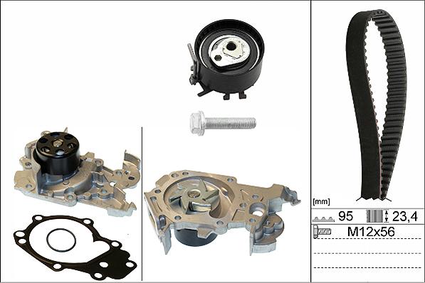 INA 530 0195 30 - Водяной насос + комплект зубчатого ремня ГРМ autospares.lv