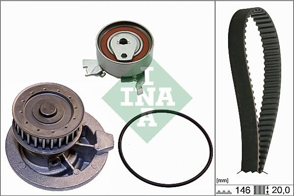 INA 530 0147 30 - Водяной насос + комплект зубчатого ремня ГРМ autospares.lv