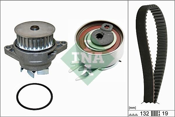 INA 530 0165 30 - Водяной насос + комплект зубчатого ремня ГРМ autospares.lv