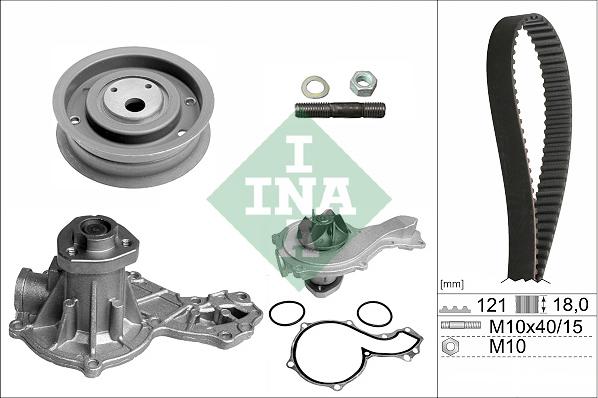 INA 530 0162 30 - Водяной насос + комплект зубчатого ремня ГРМ autospares.lv