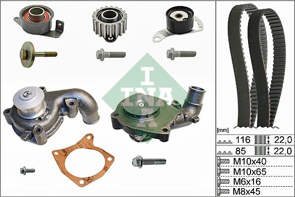 INA 530 0104 31 - Водяной насос + комплект зубчатого ремня ГРМ autospares.lv