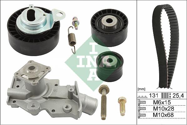 INA 530 0102 30 - Водяной насос + комплект зубчатого ремня ГРМ autospares.lv