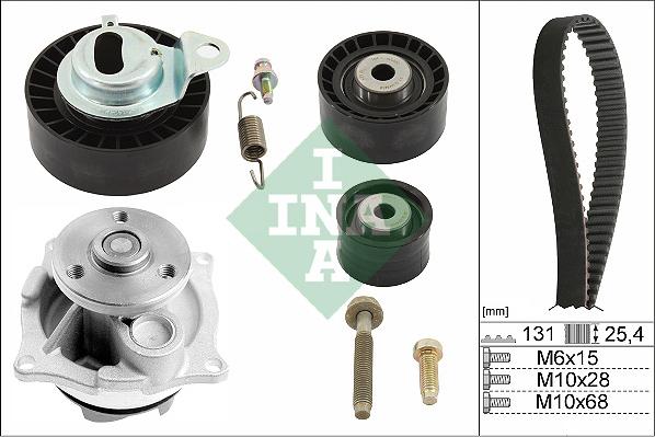 INA 530 0102 31 - Водяной насос + комплект зубчатого ремня ГРМ autospares.lv