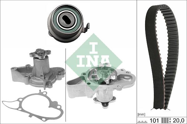 INA 530 0355 31 - Водяной насос + комплект зубчатого ремня ГРМ autospares.lv