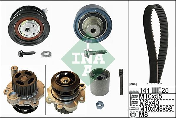 INA 530 0361 31 - Водяной насос + комплект зубчатого ремня ГРМ autospares.lv