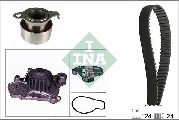 INA 530 0312 30 - Водяной насос + комплект зубчатого ремня ГРМ autospares.lv