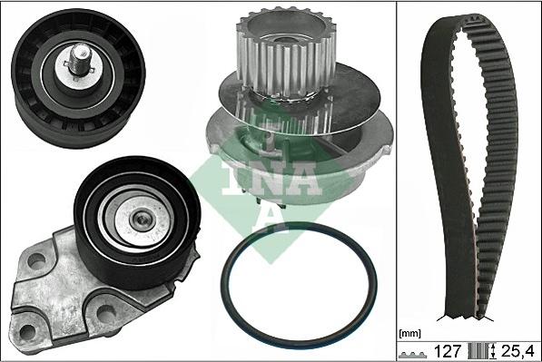 INA 530 0332 31 - Водяной насос + комплект зубчатого ремня ГРМ autospares.lv