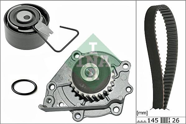 INA 530 0376 30 - Водяной насос + комплект зубчатого ремня ГРМ autospares.lv