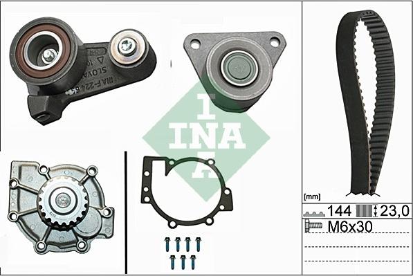 INA 530 0250 30 - Водяной насос + комплект зубчатого ремня ГРМ autospares.lv