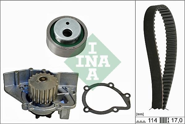 INA 530 0258 30 - Водяной насос + комплект зубчатого ремня ГРМ autospares.lv