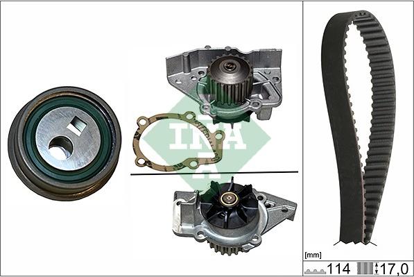 INA 530 0257 30 - Водяной насос + комплект зубчатого ремня ГРМ autospares.lv