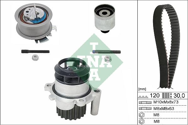 INA 530 0201 30 - Водяной насос + комплект зубчатого ремня ГРМ autospares.lv