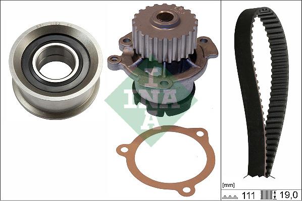 INA 530 0287 31 - Водяной насос + комплект зубчатого ремня ГРМ autospares.lv